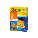MÖLLER’S žuvų taukai JUNIOR, citrinų ir apelsinų skonio, nuo 3 m., 45 kramtomosios tabletės