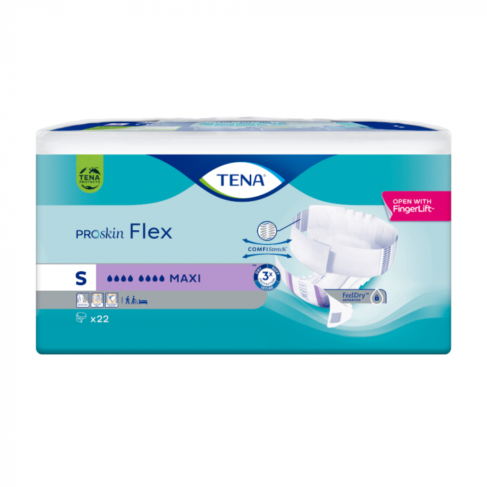 TENA sauskelnės FLEX MAXI, S, 22 vnt. | eurovaistine.lt