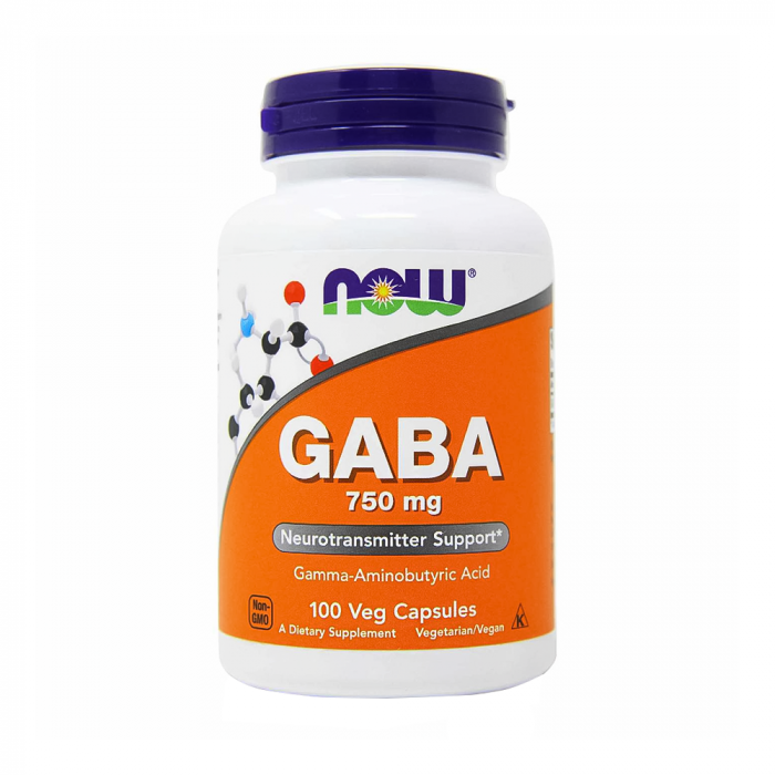 NOW GABA, 750 MG, 100 kapsulių | eurovaistine.lt