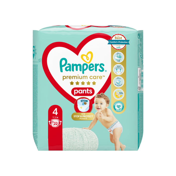 PAMPERS sauskelnės PREMIUM CARE PANTS, dydis, 22 vnt