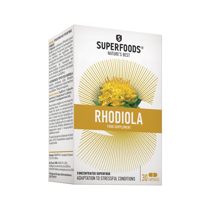 SUPERFOODS RHODIOLA (AUKSINĖ ŠAKNIS), 30 kapsulių eurovaistine.lt