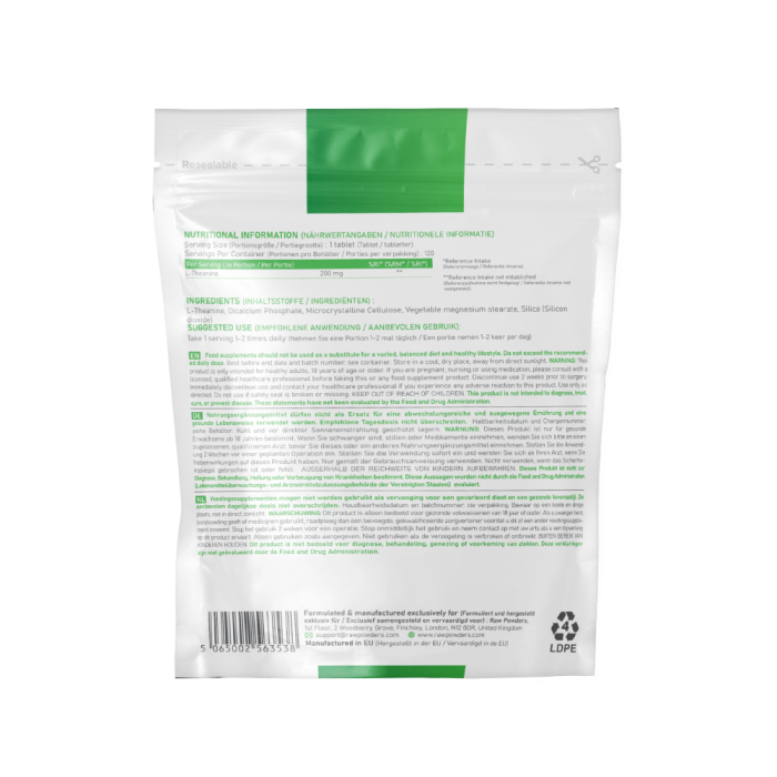 RAW POWDERS LTEANINAS, 120 tablečių eurovaistine.lt