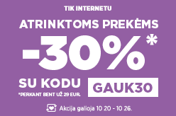 Atrinktoms prekėms -30% perkant bent už 29 € su kodu: GAUK30