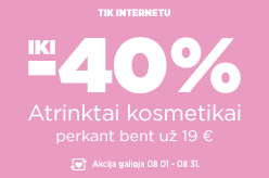 Atrinktai kosmetikai iki -40% perkant bent už 19 €