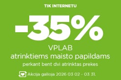 VPLAB atrinktiems maisto papildams -35% perkant bent dvi atrinktas prekes